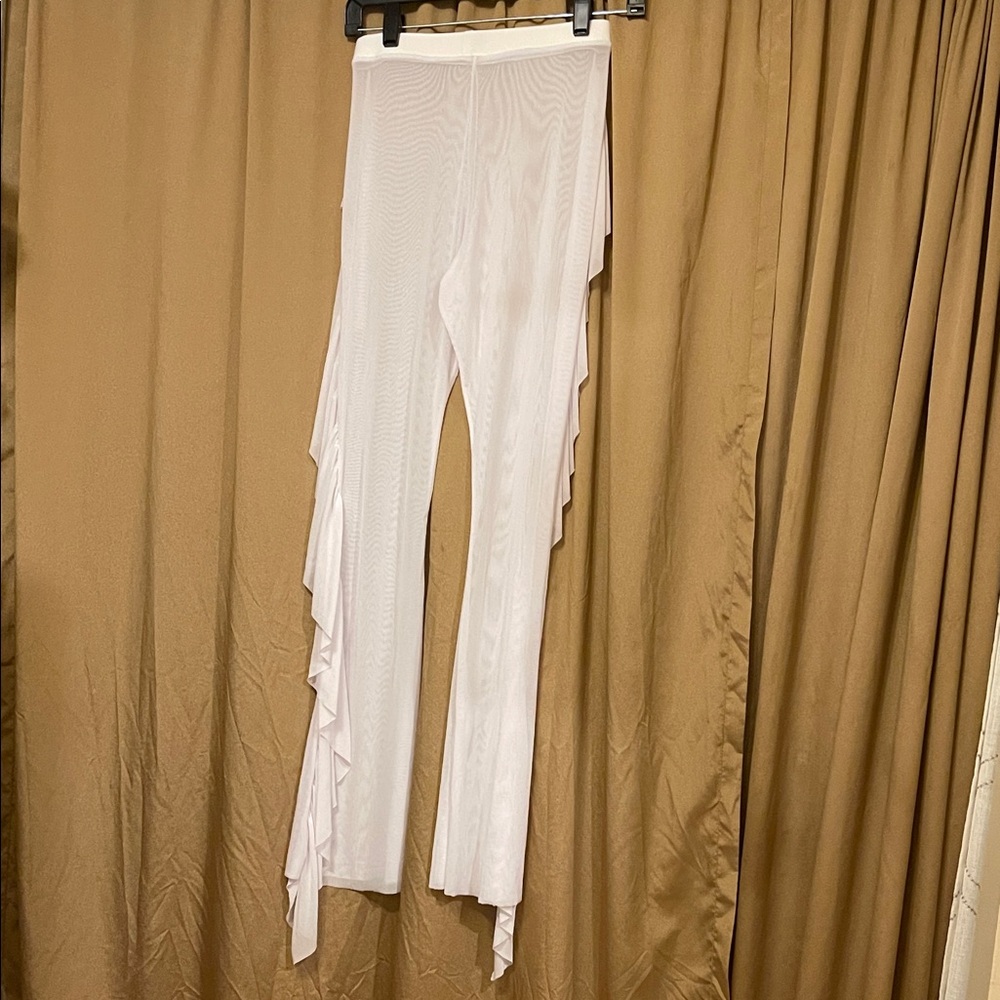 White Ruffled Pants - Picture 7 of 9